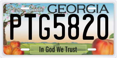 GA license plate PTG5820