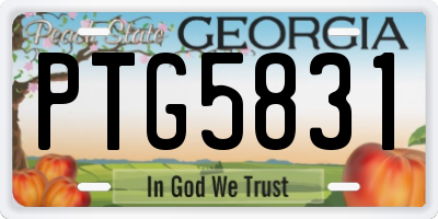GA license plate PTG5831
