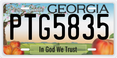 GA license plate PTG5835