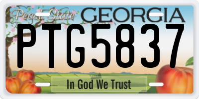GA license plate PTG5837