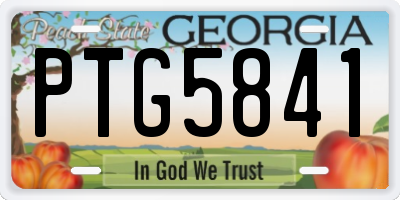 GA license plate PTG5841