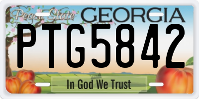 GA license plate PTG5842