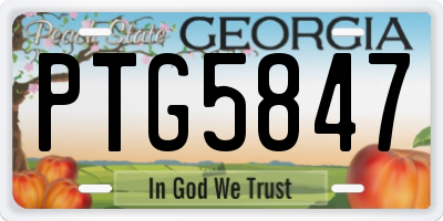 GA license plate PTG5847