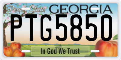 GA license plate PTG5850