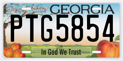 GA license plate PTG5854