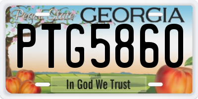 GA license plate PTG5860