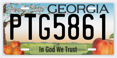 GA license plate PTG5861