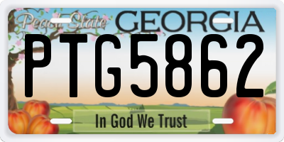 GA license plate PTG5862