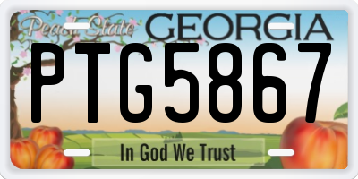 GA license plate PTG5867