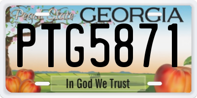 GA license plate PTG5871
