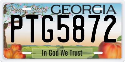 GA license plate PTG5872