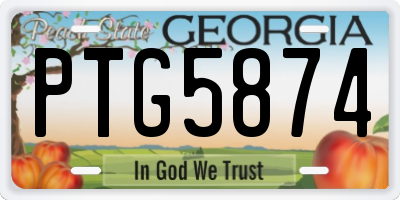 GA license plate PTG5874