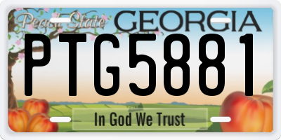 GA license plate PTG5881