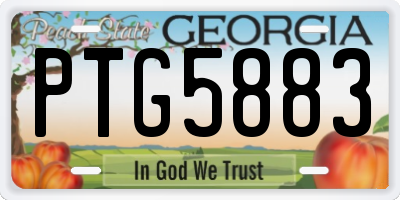 GA license plate PTG5883