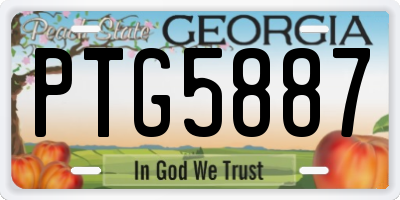 GA license plate PTG5887