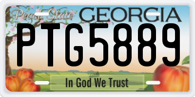 GA license plate PTG5889
