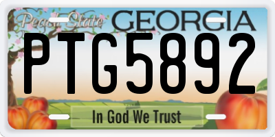 GA license plate PTG5892