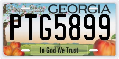 GA license plate PTG5899