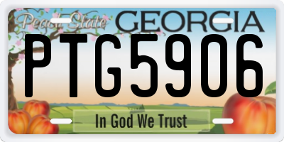 GA license plate PTG5906