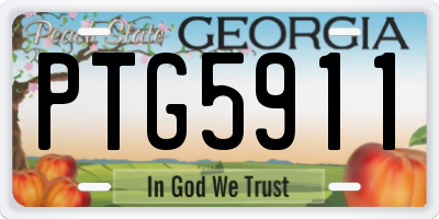 GA license plate PTG5911