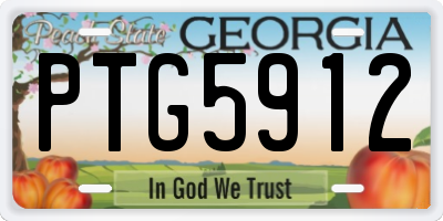 GA license plate PTG5912