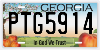 GA license plate PTG5914
