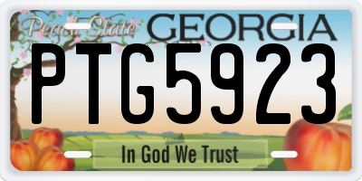 GA license plate PTG5923