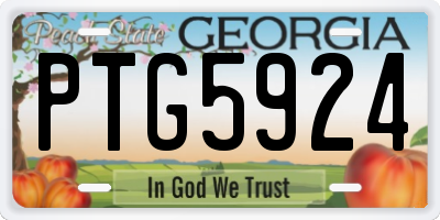 GA license plate PTG5924