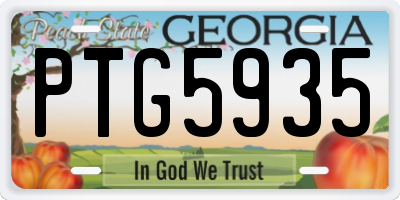 GA license plate PTG5935