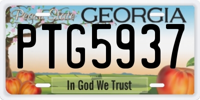 GA license plate PTG5937