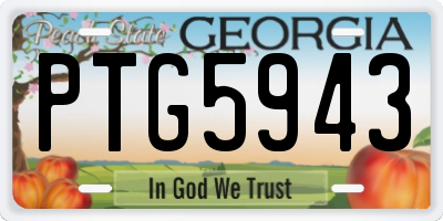 GA license plate PTG5943