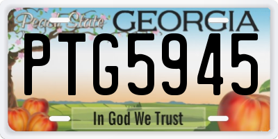 GA license plate PTG5945