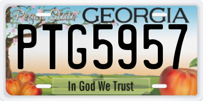 GA license plate PTG5957
