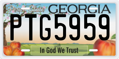 GA license plate PTG5959