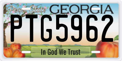 GA license plate PTG5962