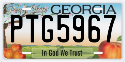 GA license plate PTG5967