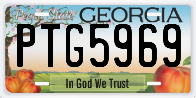 GA license plate PTG5969