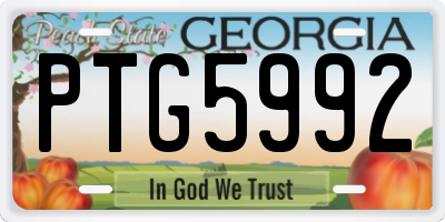 GA license plate PTG5992