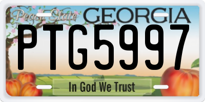 GA license plate PTG5997