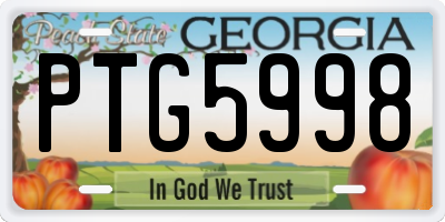 GA license plate PTG5998