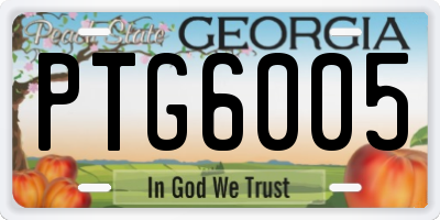 GA license plate PTG6005