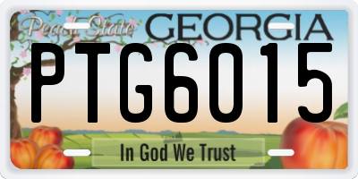 GA license plate PTG6015