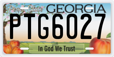 GA license plate PTG6027