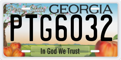 GA license plate PTG6032