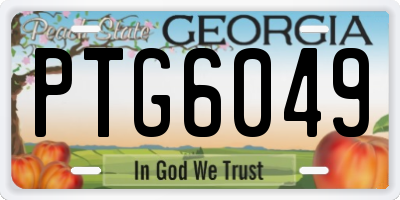 GA license plate PTG6049