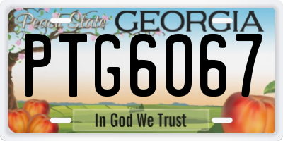 GA license plate PTG6067
