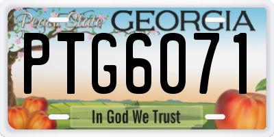 GA license plate PTG6071