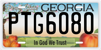 GA license plate PTG6080