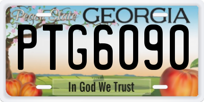 GA license plate PTG6090