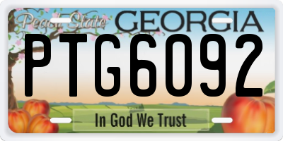 GA license plate PTG6092